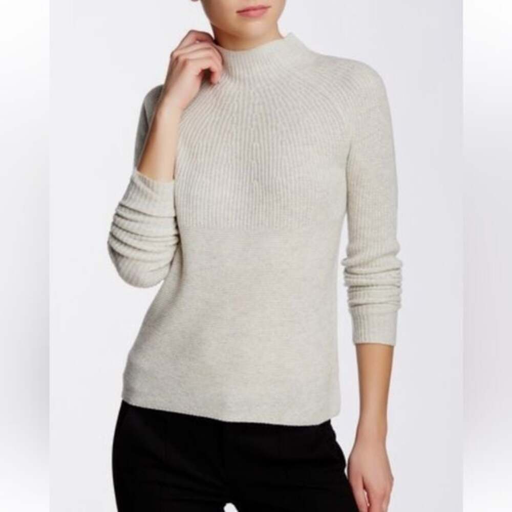 Vince Cashmere Sweater Directional Rib Mock Neck Size L